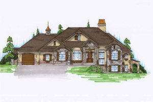 Architectural House Design - Exterior - Front Elevation for European House Plan #945-125 - 3 bed, 2.5 bath
