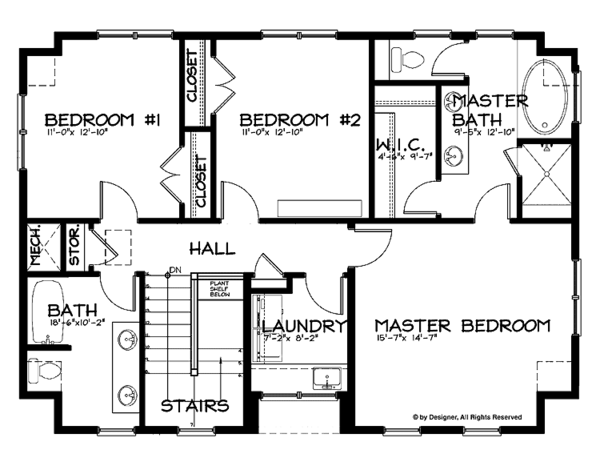 Architectural House Design - Craftsman Floor Plan - Upper Floor Plan #895-67