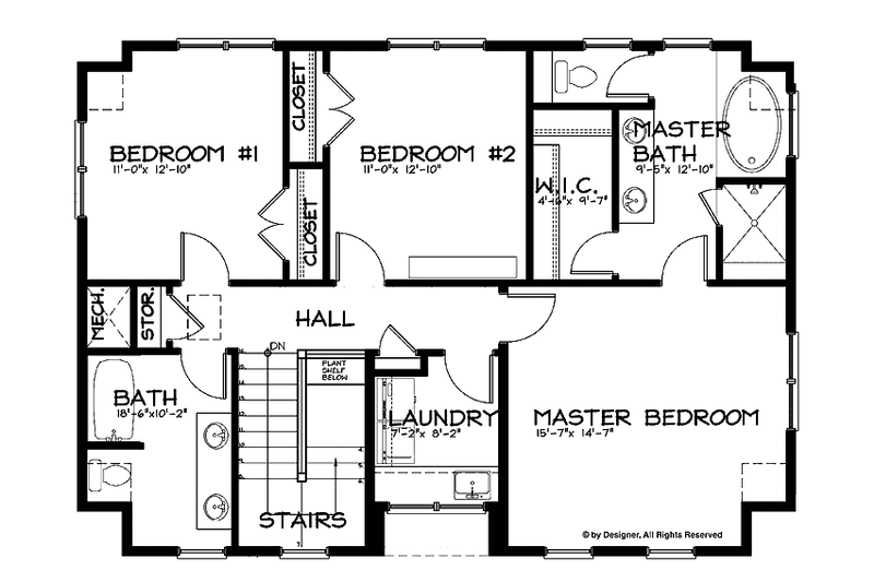 Dream House Plan - Floor Plan - Upper Floor for Craftsman House Plan #895-67 - 4 bed, 3.5 bath