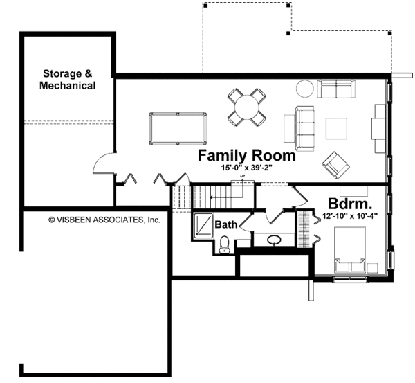 Craftsman Floor Plan - Lower Floor Plan #928-123