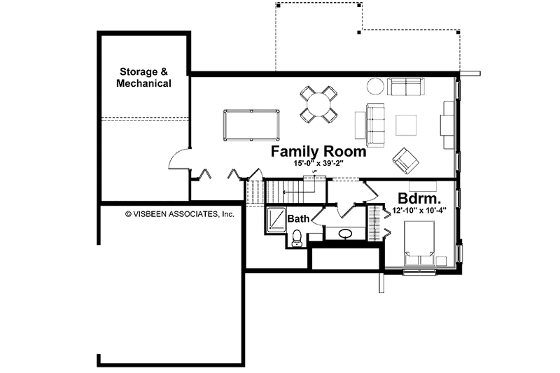 Home Plan - Floor Plan - Lower Floor for Craftsman House Plan #928-123 - 4 bed, 2.5 bath
