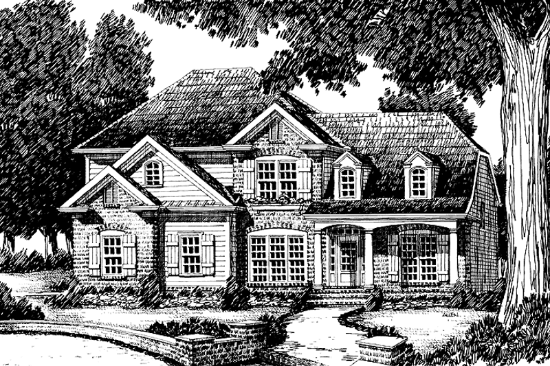 House Blueprint - Exterior - Front Elevation 3 for Country House Plan #927-602 - 4 bed, 3 bath