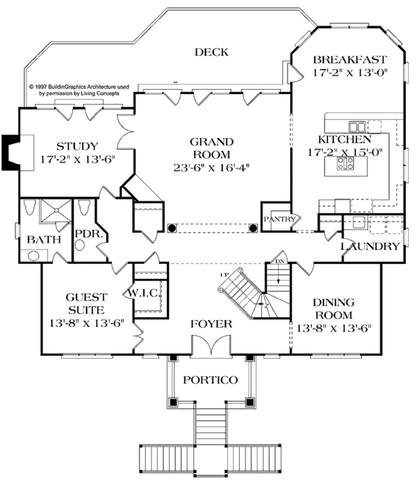 House Design - Mediterranean Floor Plan - Main Floor Plan #453-266