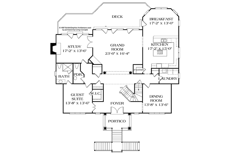 Dream House Plan - Floor Plan - Main Floor for Mediterranean House Plan #453-266 - 4 bed, 4.5 bath
