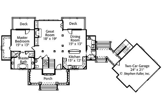Floor Plan - Main Floor for Country House Plan #429-381 - 3 bed, 3.5 bath