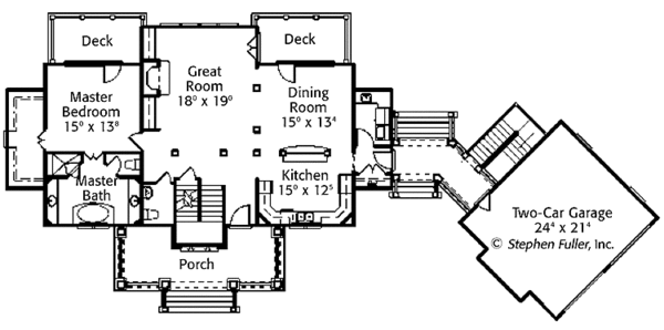 House Design - Country Floor Plan - Main Floor Plan #429-381