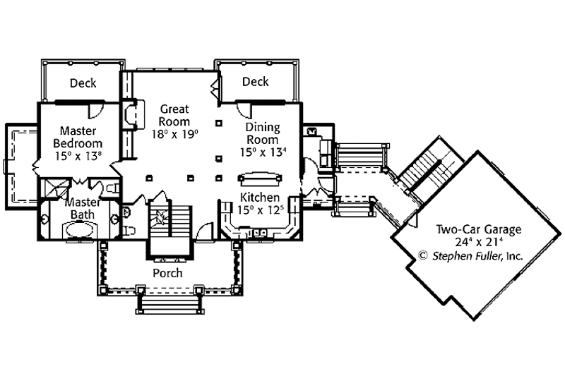 Home Plan - Floor Plan - Main Floor for Country House Plan #429-381 - 3 bed, 3.5 bath