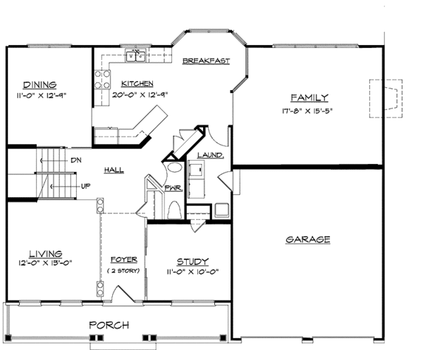 House Plan Design - Colonial Floor Plan - Main Floor Plan #320-906