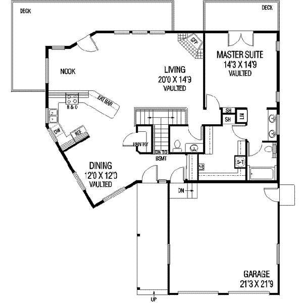 Home Plan - Contemporary Floor Plan - Main Floor Plan #60-603