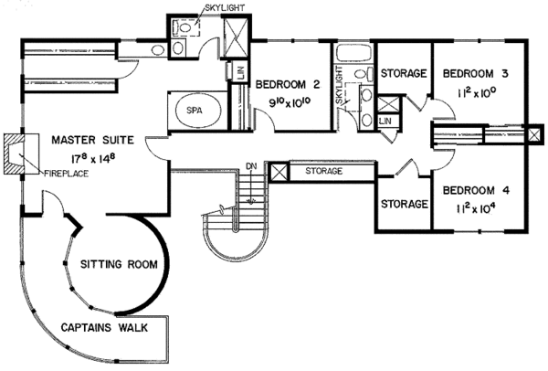 Victorian Floor Plan - Upper Floor Plan #60-794