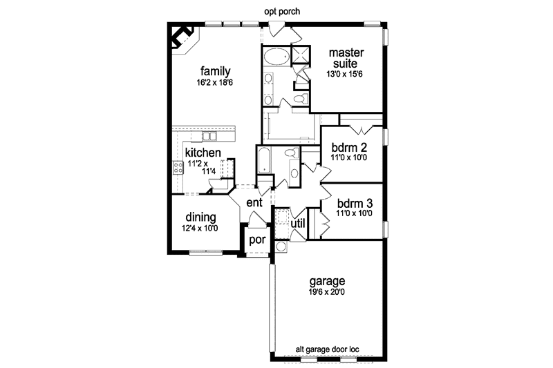 Dream House Plan - Floor Plan - Main Floor for Traditional House Plan #84-683 - 3 bed, 2 bath