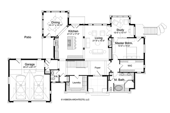 Floor Plan - Main Floor for Log House Plan #928-263 - 5 bed, 4.5 bath