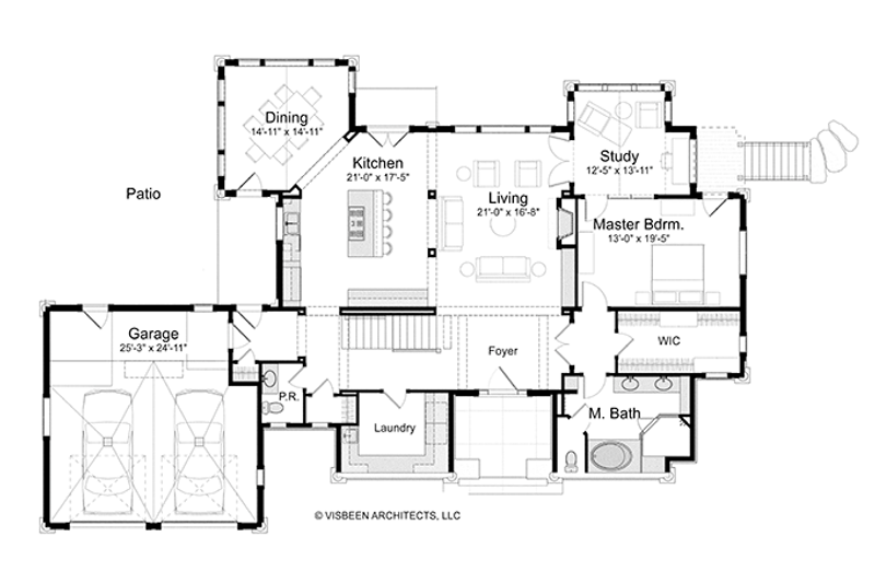 Dream House Plan - Floor Plan - Main Floor for Log House Plan #928-263 - 5 bed, 4.5 bath
