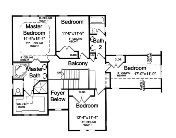 Craftsman Floor Plan - Upper Floor Plan #46-835