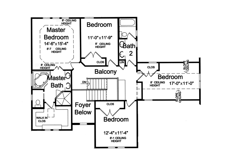 Architectural House Design - Floor Plan - Upper Floor for Craftsman House Plan #46-835 - 4 bed, 2.5 bath
