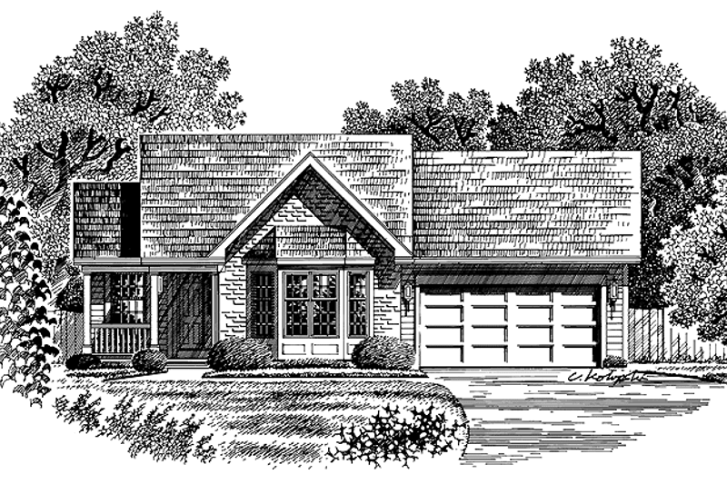 Architectural House Design - Ranch Exterior - Front Elevation Plan #316-152