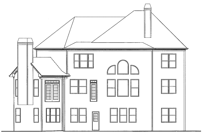 House Blueprint - Exterior - Rear Elevation for Traditional House Plan #54-203 - 5 bed, 4 bath