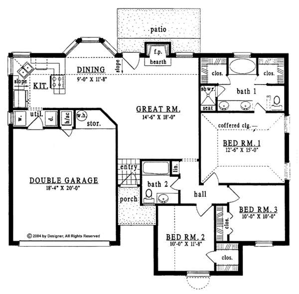 House Plan Design - European Floor Plan - Main Floor Plan #42-548