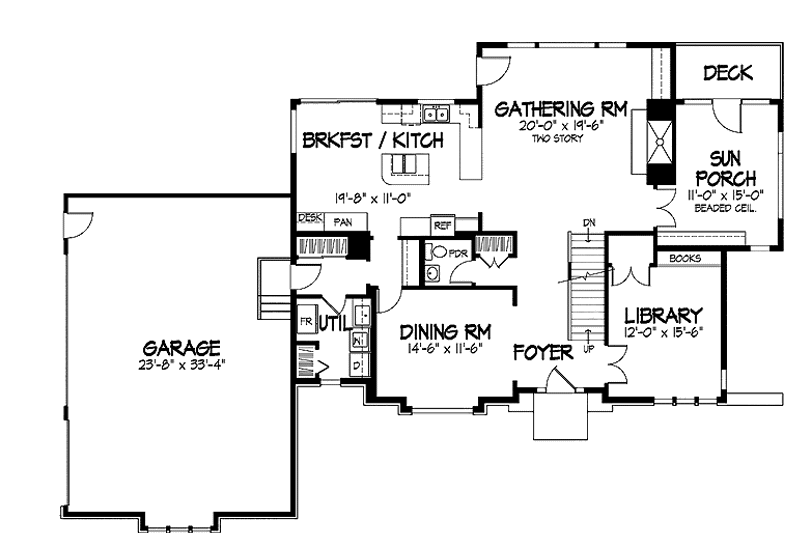 Home Plan - Floor Plan - Main Floor for Contemporary House Plan #320-879 - 3 bed, 2.5 bath