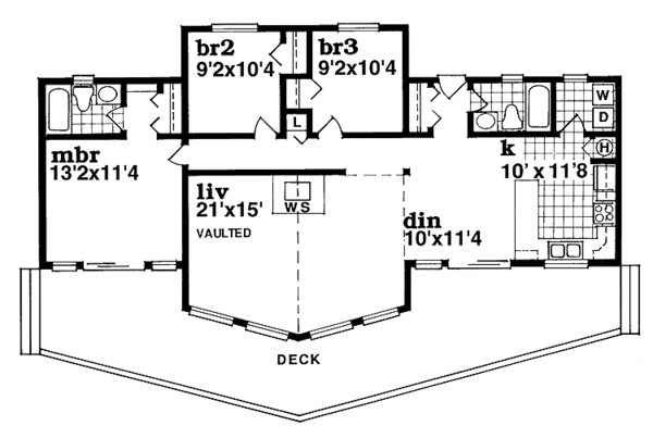 Cabin Floor Plan - Main Floor Plan #47-871