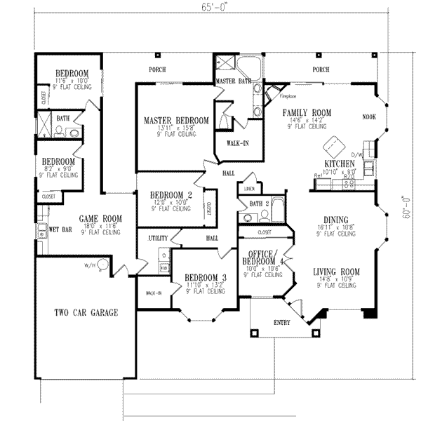 Dream House Plan - Mediterranean Floor Plan - Main Floor Plan #1-592