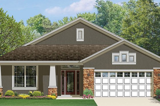 Exterior - Front Elevation 3 for Craftsman House Plan #1058-72 - 3 bed, 2 bath