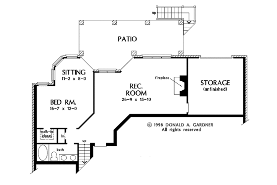 Floor Plan - Lower Floor for Craftsman House Plan #929-407 - 4 bed, 3.5 bath