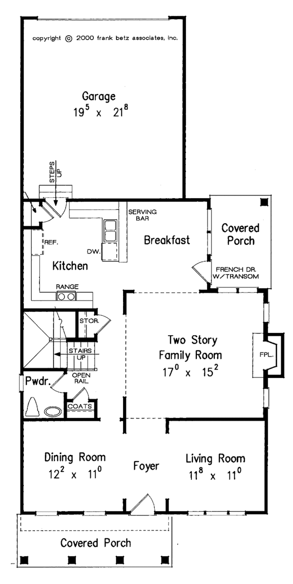 Architectural House Design - Colonial Floor Plan - Main Floor Plan #927-757