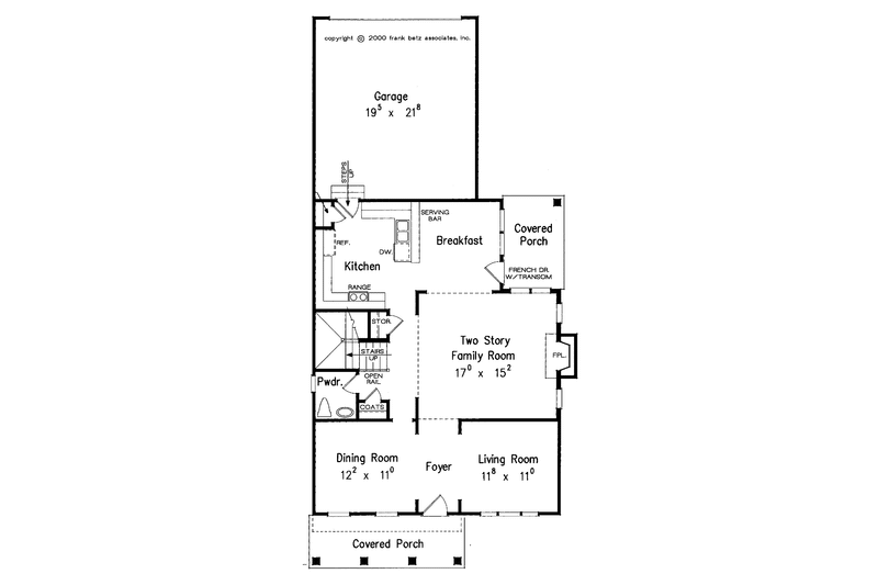 Home Plan - Floor Plan - Main Floor for Colonial House Plan #927-757 - 3 bed, 2.5 bath