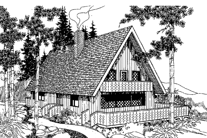 Home Plan - Exterior - Front Elevation 3 for Contemporary House Plan #60-706 - 1 bed, 1 bath