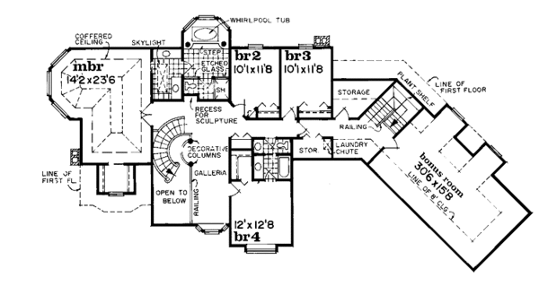 House Plan Design - European Floor Plan - Upper Floor Plan #47-752