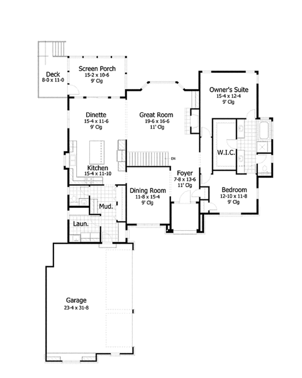 House Plan Design - European Floor Plan - Main Floor Plan #51-1066
