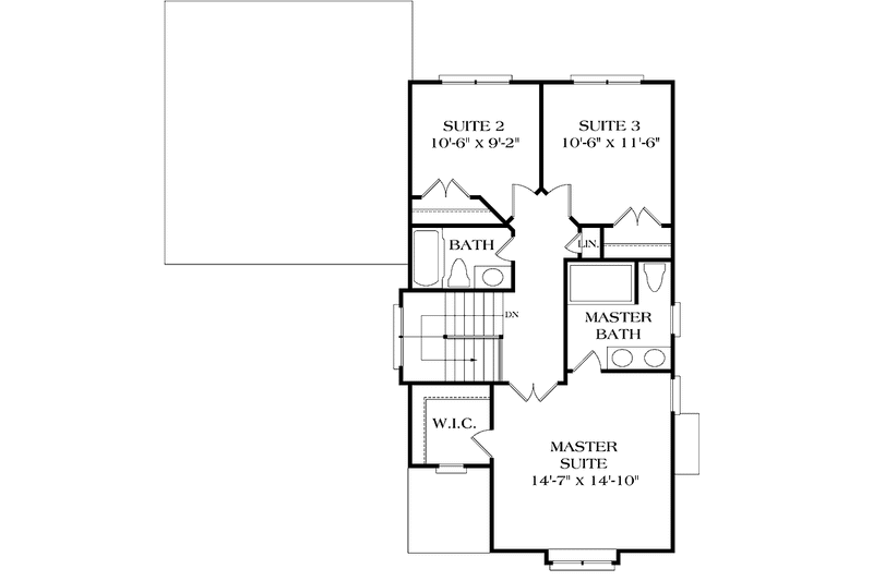 House Plan Design - Floor Plan - Upper Floor for Country House Plan #453-209 - 3 bed, 2.5 bath