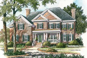 House Design - Exterior - Front Elevation for Colonial House Plan #429-380 - 4 bed, 2.5 bath