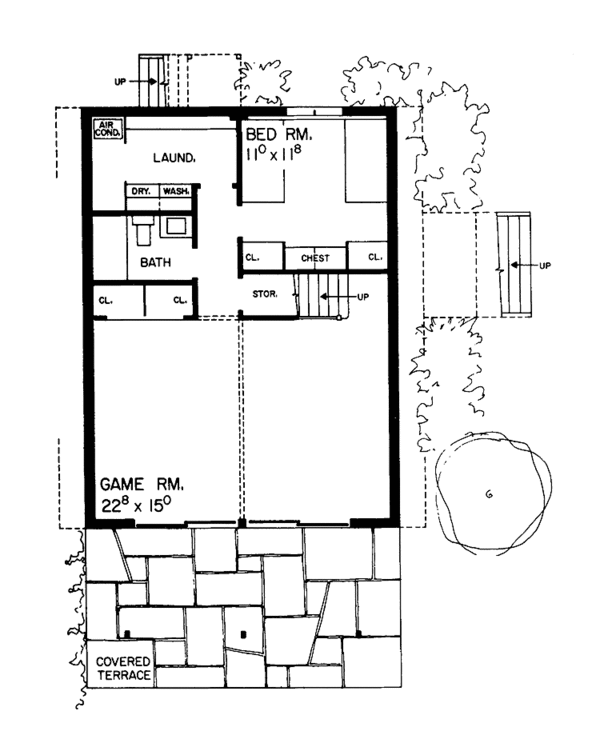 Architectural House Design - Contemporary Floor Plan - Lower Floor Plan #72-546