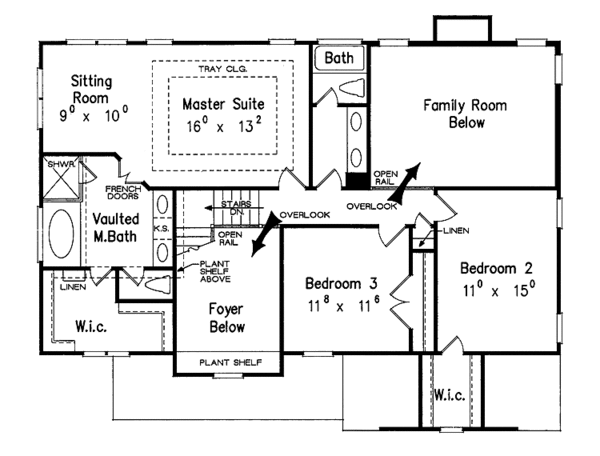 Home Plan - Colonial Floor Plan - Upper Floor Plan #927-218