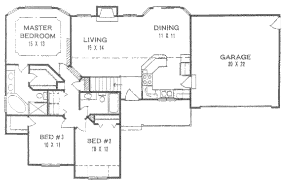 House Design - Ranch Floor Plan - Main Floor Plan #58-127