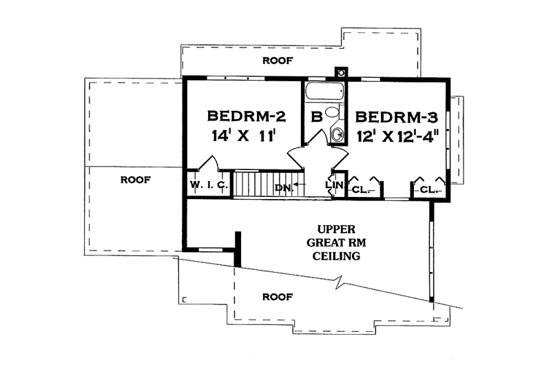 House Plan Design - Floor Plan - Upper Floor for Contemporary House Plan #456-83 - 3 bed, 2 bath