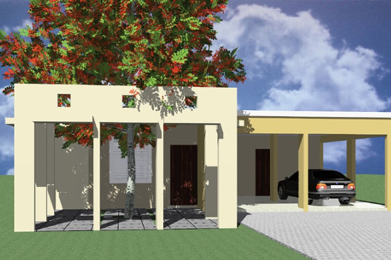 House Blueprint - Modern Exterior - Front Elevation Plan #495-1