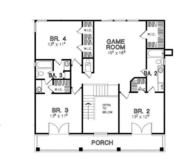 Architectural House Design - Country Floor Plan - Upper Floor Plan #472-327