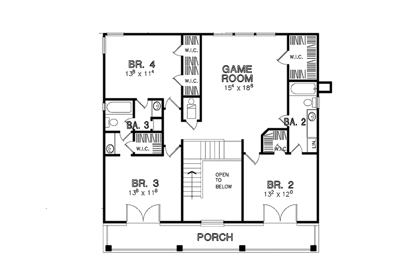 Dream House Plan - Floor Plan - Upper Floor for Country House Plan #472-327 - 4 bed, 3.5 bath