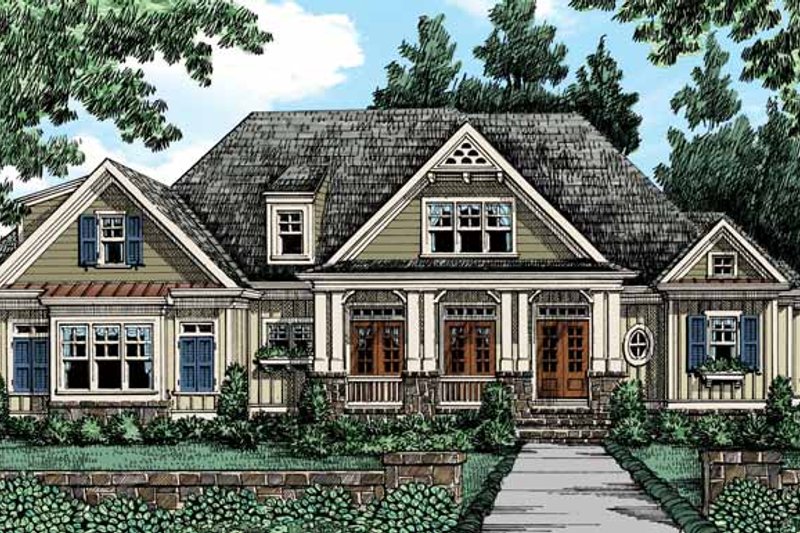 Dream House Plan - Craftsman Exterior - Front Elevation Plan #927-420