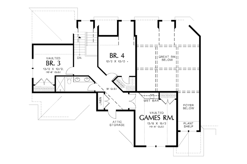 Home Plan - Floor Plan - Upper Floor for Craftsman House Plan #48-810 - 4 bed, 3.5 bath