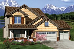 Craftsman Exterior - Front Elevation Plan #70-1049