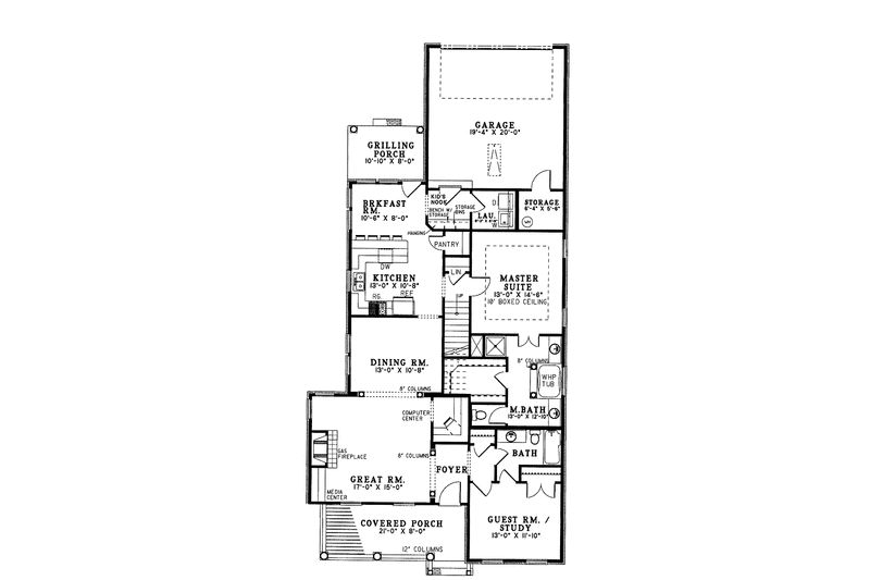Home Plan - Floor Plan - Main Floor for Classical House Plan #17-2665 - 3 bed, 3 bath