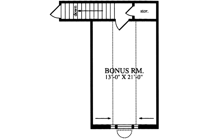 House Blueprint - Floor Plan - Upper Floor for Country House Plan #42-636 - 3 bed, 2 bath