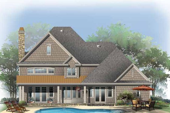 Exterior - Rear Elevation for Country House Plan #929-835 - 4 bed, 3.5 bath