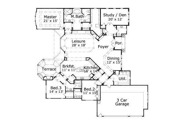 European Floor Plan - Main Floor Plan #411-733