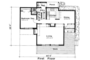 Floor Plan - Main Floor for Contemporary House Plan #312-521 - 3 bed, 1.5 bath
