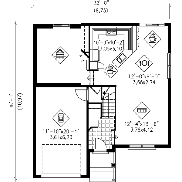 European Floor Plan - Main Floor Plan #25-394
